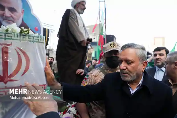 پیکر شهید تازه شناسایی شده گلستانی وارد پادگان نوده خاندوز شد