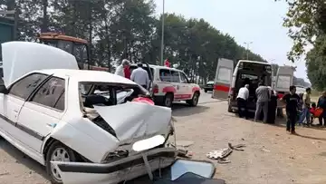 ۱۱ مصدوم درپی تصادف زنجیره‌ای ۳ خودرو