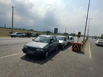 تصادف زنجیره‌ای ۶ خودرو در بندرگز